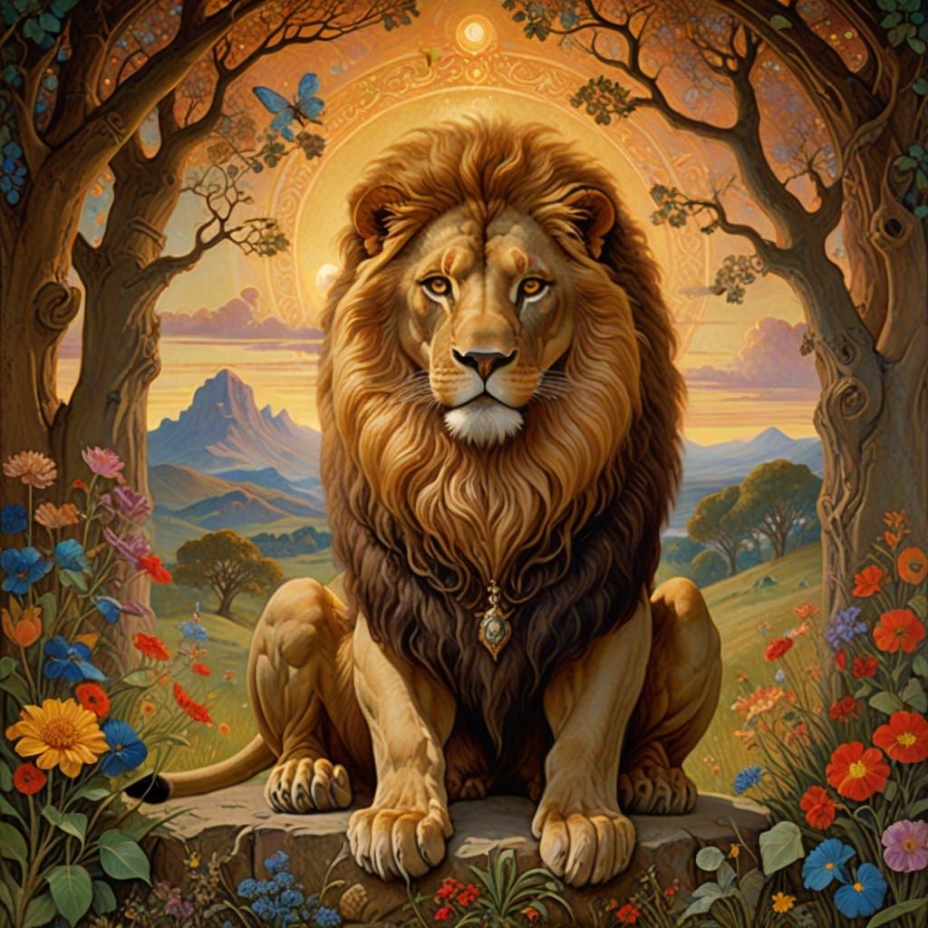 Regal Lion Aslan Dominates The Stone Table