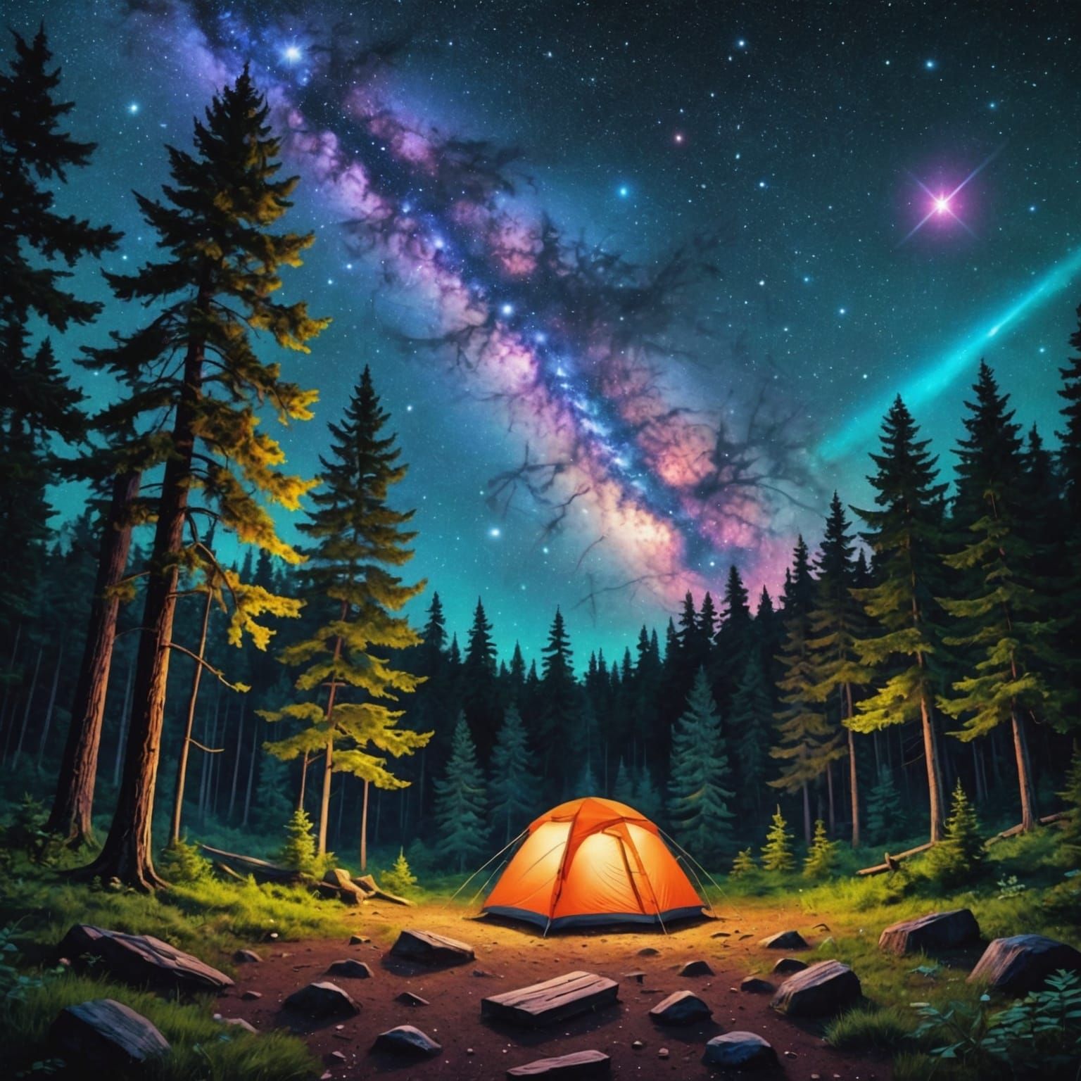 Camping under the stars
