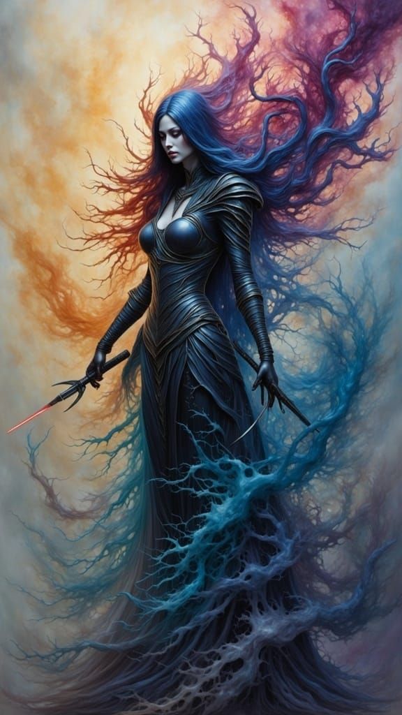 Asajj Ventress Appears as Iridescent Smoke Creature