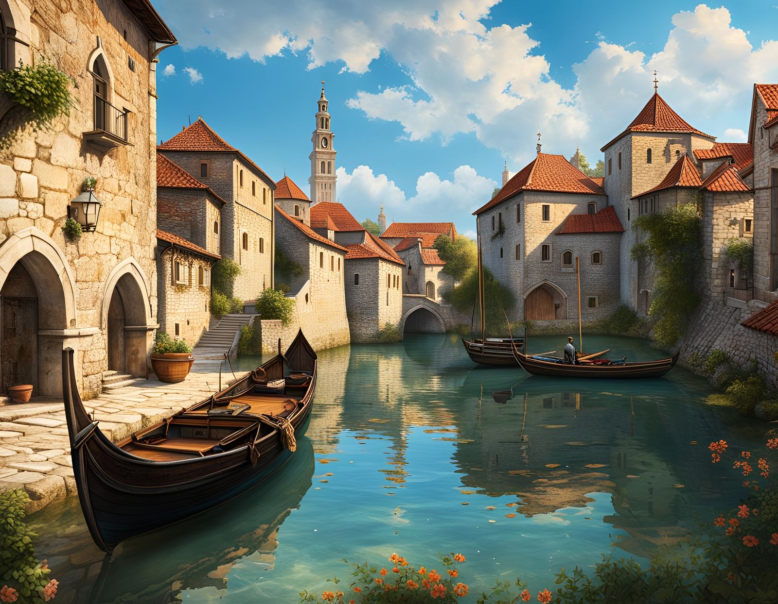 Novigrad Postcard in Rosiński Style
