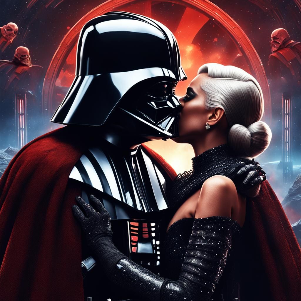 Darth vader kissing lady gaga