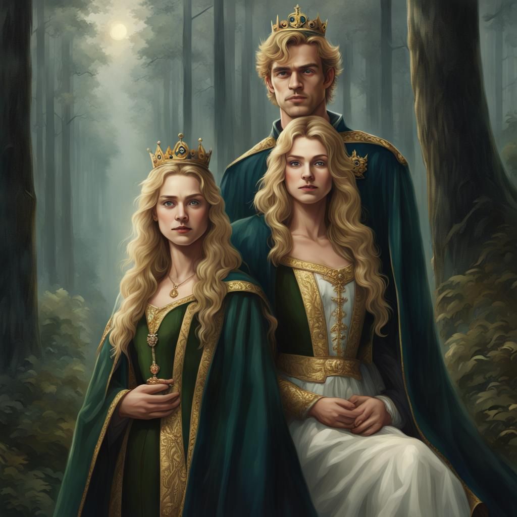 King and Queen in Royal Robes: Fantasy Art