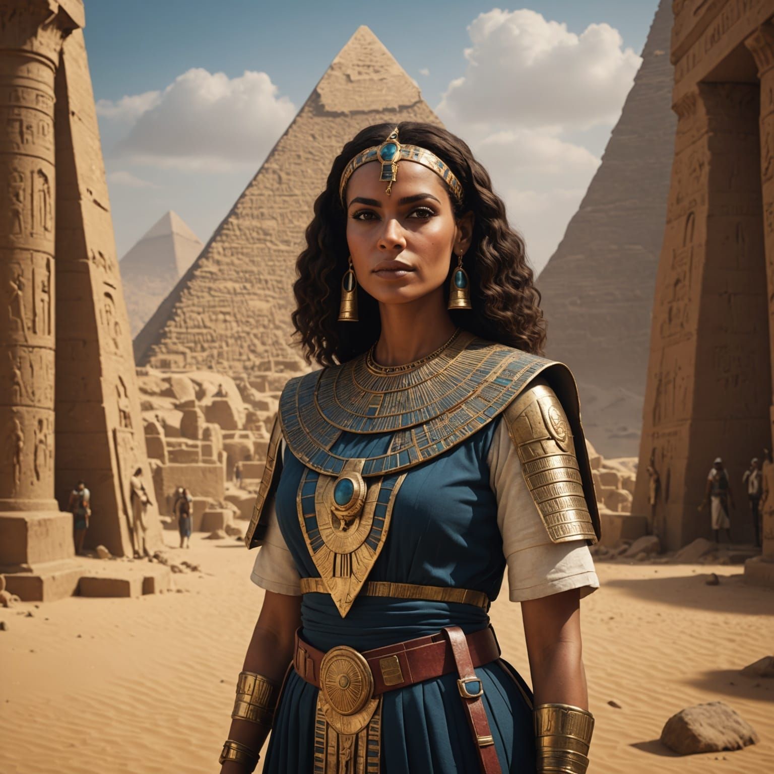 Egyptologist in Giza: Detailed Matte Painting