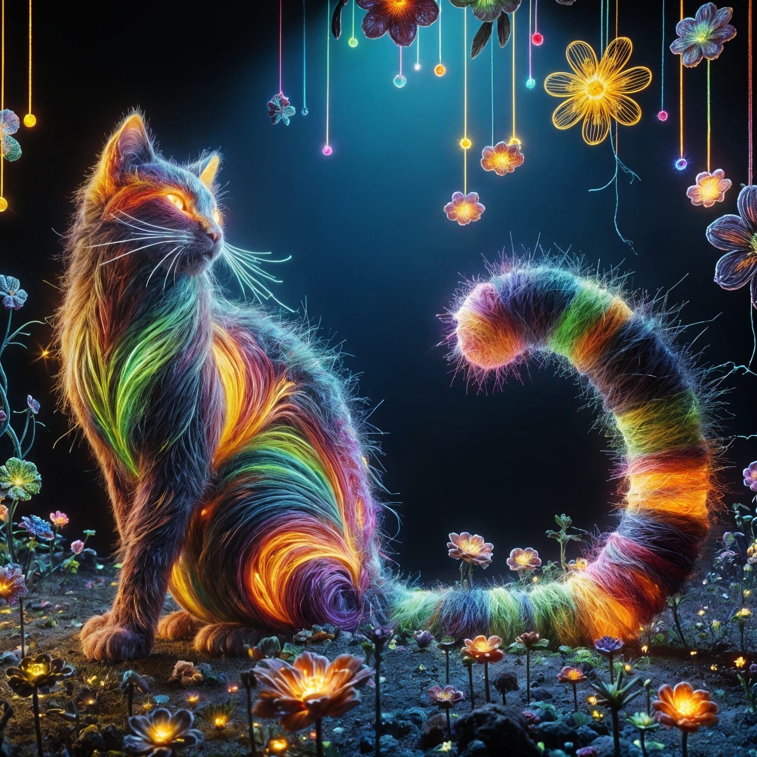 The Beauty of the Knitted Neon Cat