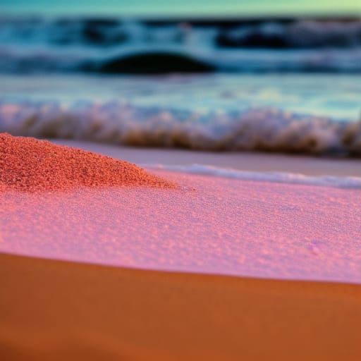 Sunset Over Pink Sand Beach: Natural Light Photography