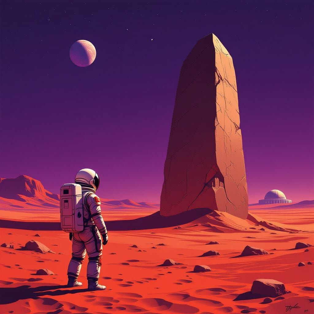 Astronaut Discovers Alien Monolith on Mars
