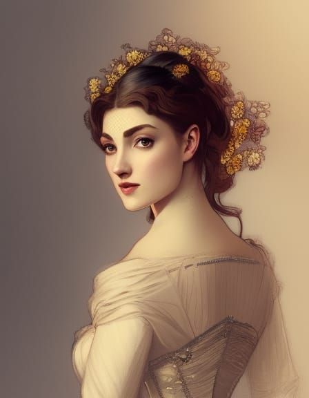 Victorian Woman Portrait with Dynamic Lighting