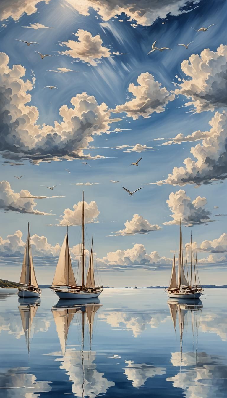 Ethereal Ocean: A Surrealist Landscape Painting