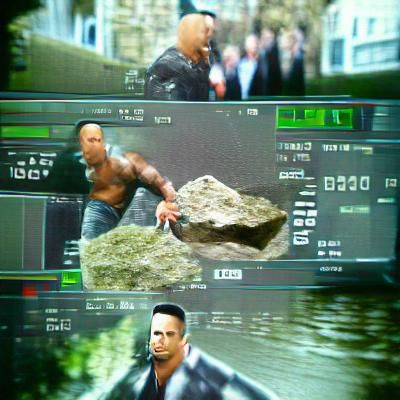 The Rock Robbing a Bank in 8K 3D