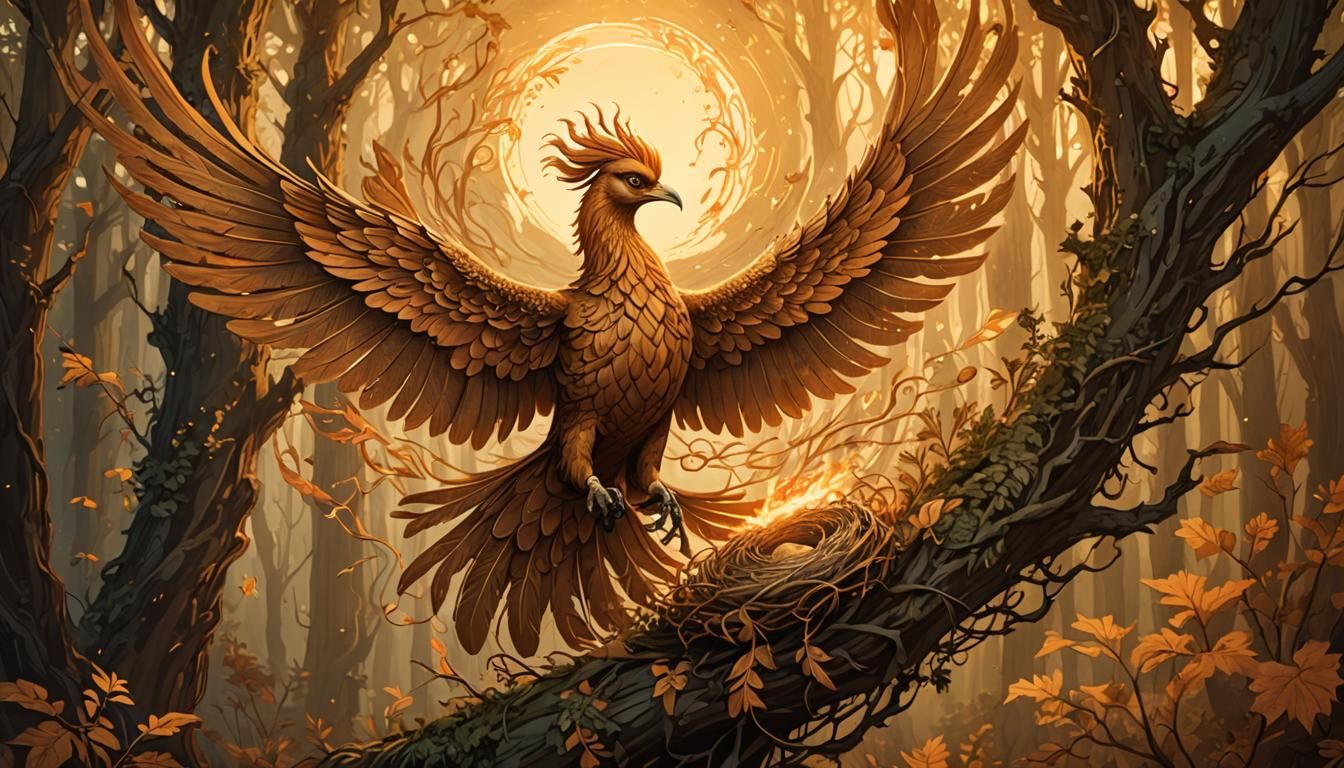 Medieval Phoenix Returns to Forest Nest