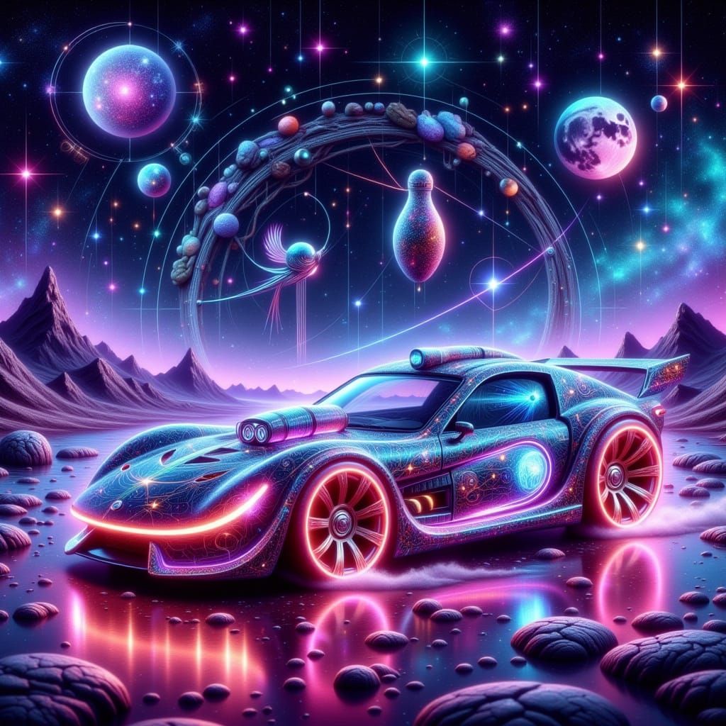 Vibrant Hot Wheels Zodiac in Shimmering Cosmic Aura