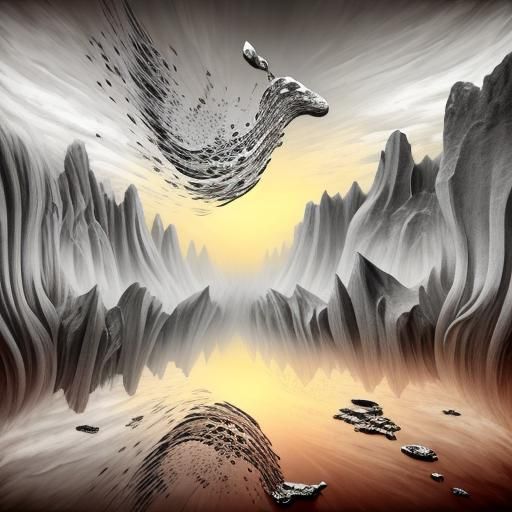 Abstract Surrealism in Black and White