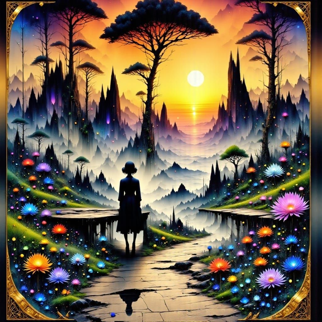 Ethereal Landscape of Surreal Geometric Forms