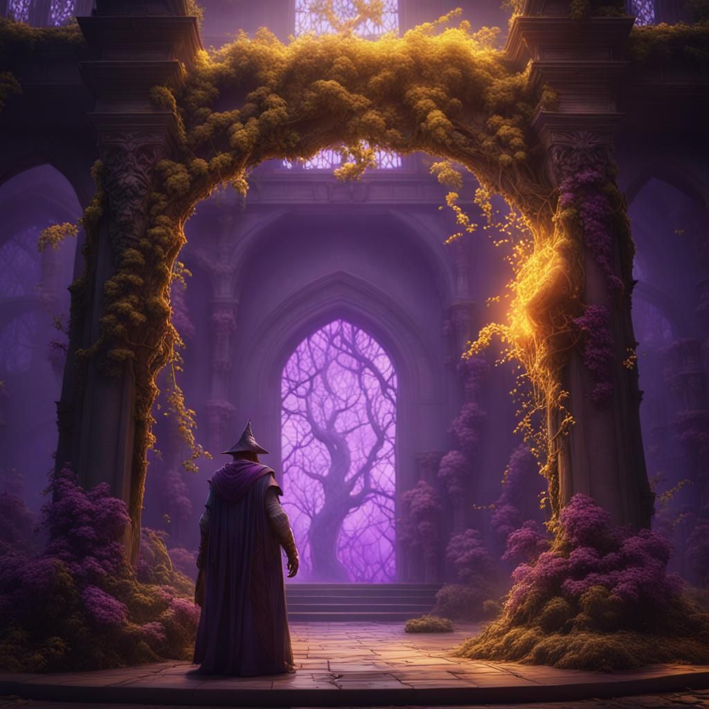 Wizard Conjuring Vines: Dark Fantasy Concept Art