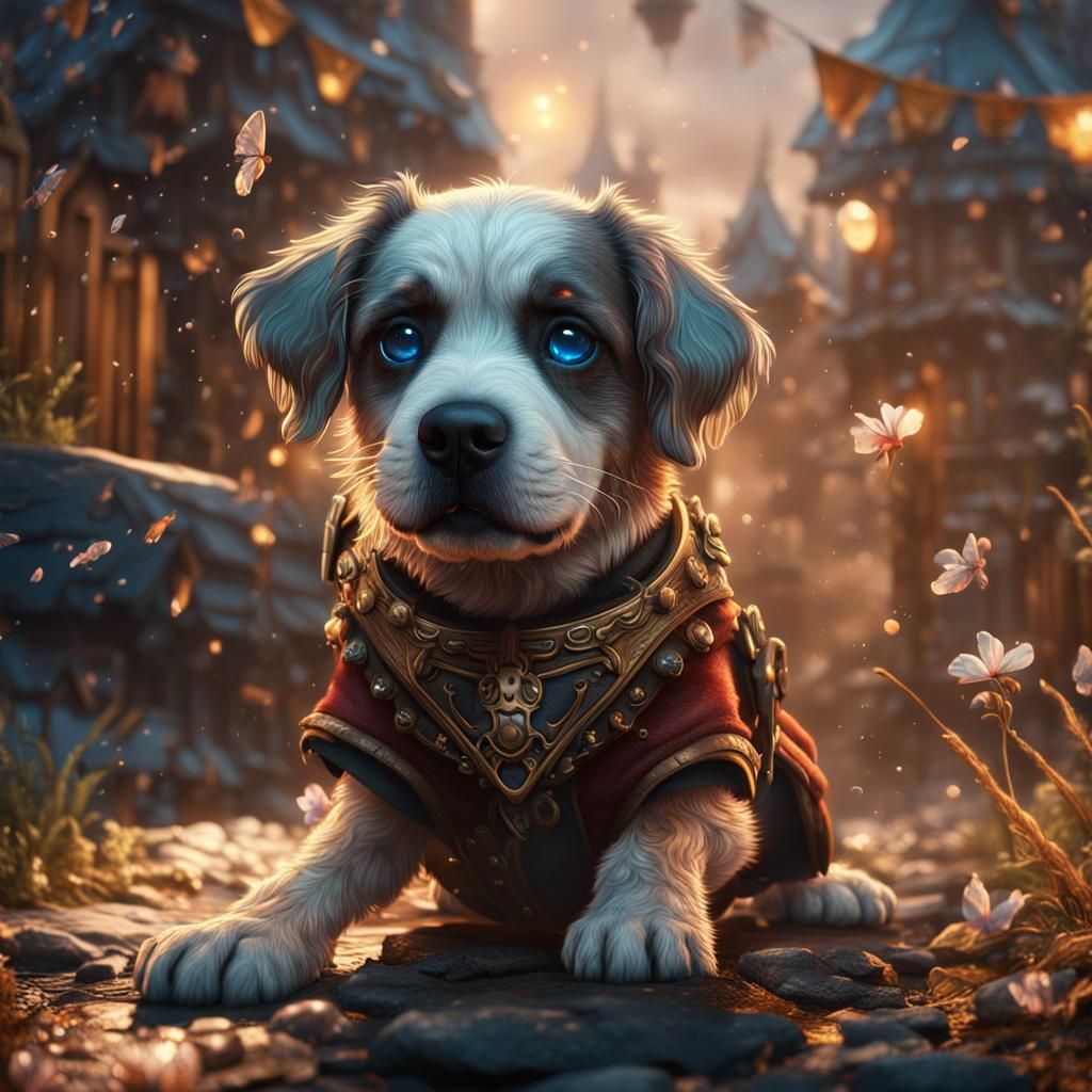 Super Cute Dog Crying in Detailed Matte Painting