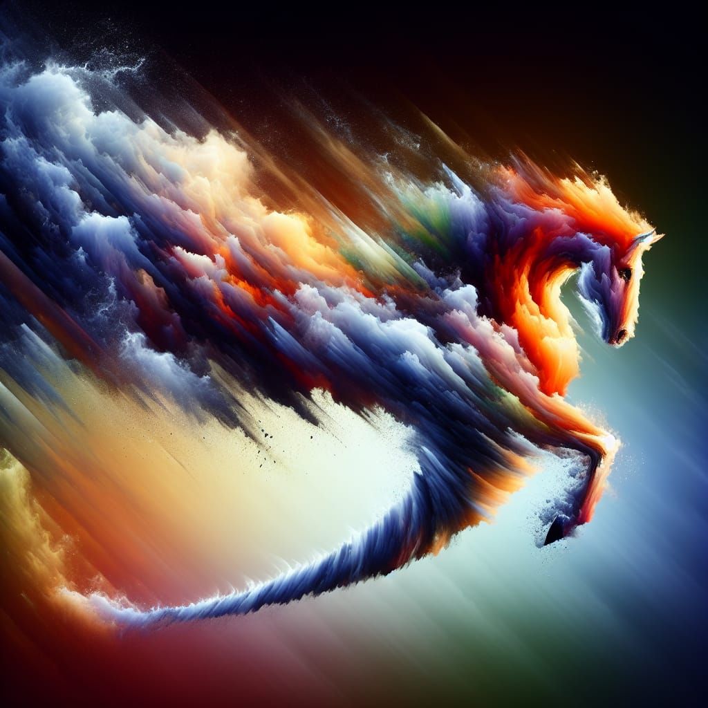 Horse Tornado Leaping Through the Sky as Splash Art