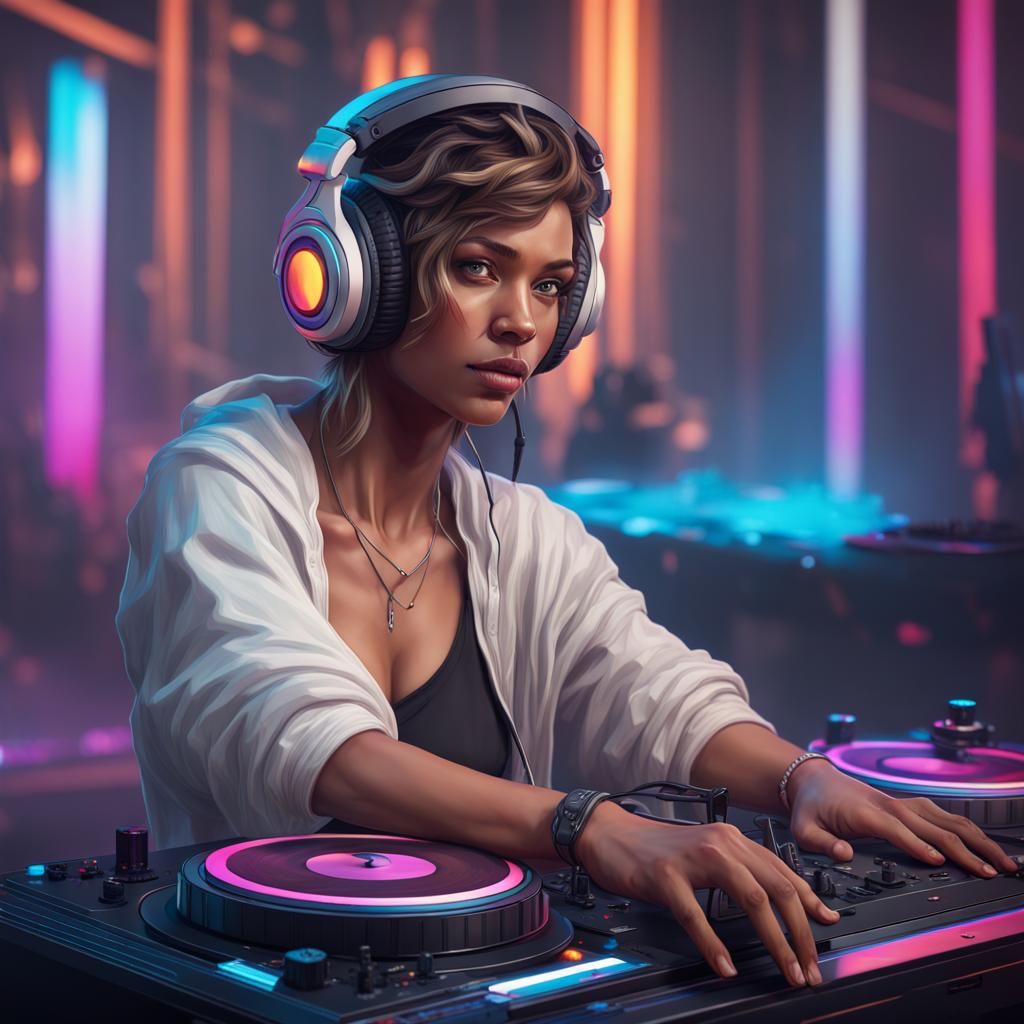 Detailed DJ Portrait in Hyperdetailed Style