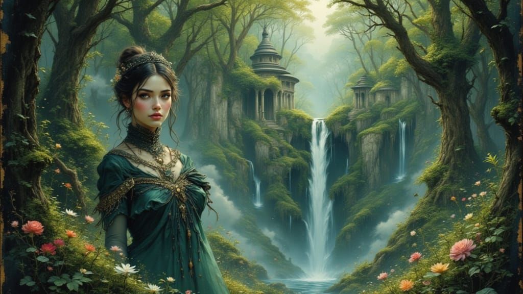 Guardian of Secret Spring in Mystical Forest