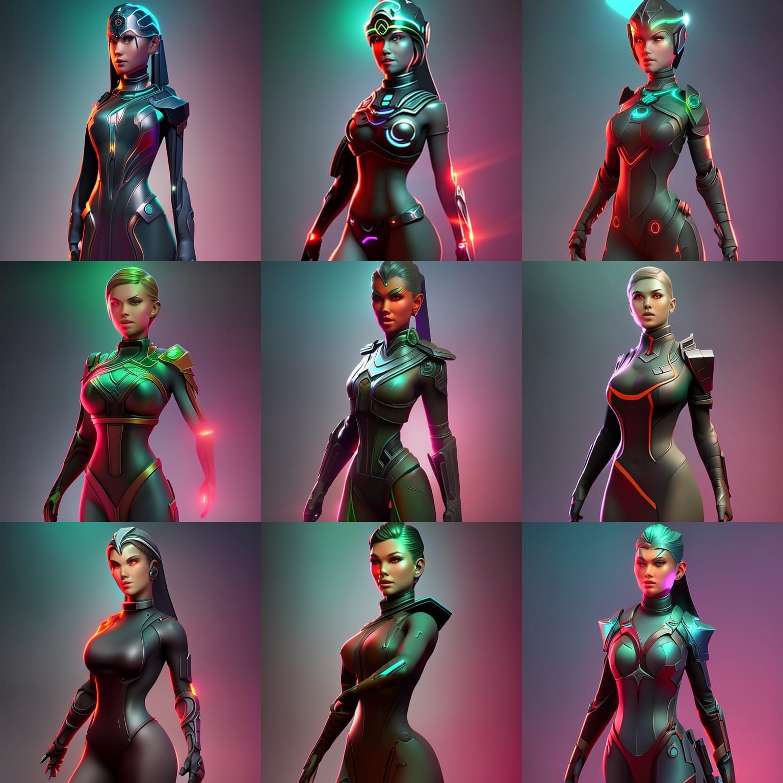 Translucent Android Girl in Sci-Fi 3D Art