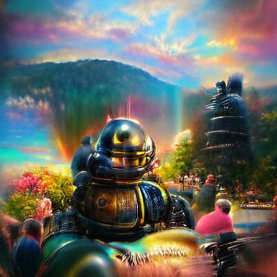 Robot Gardener in Sunshine: Detailed 3D Rendering