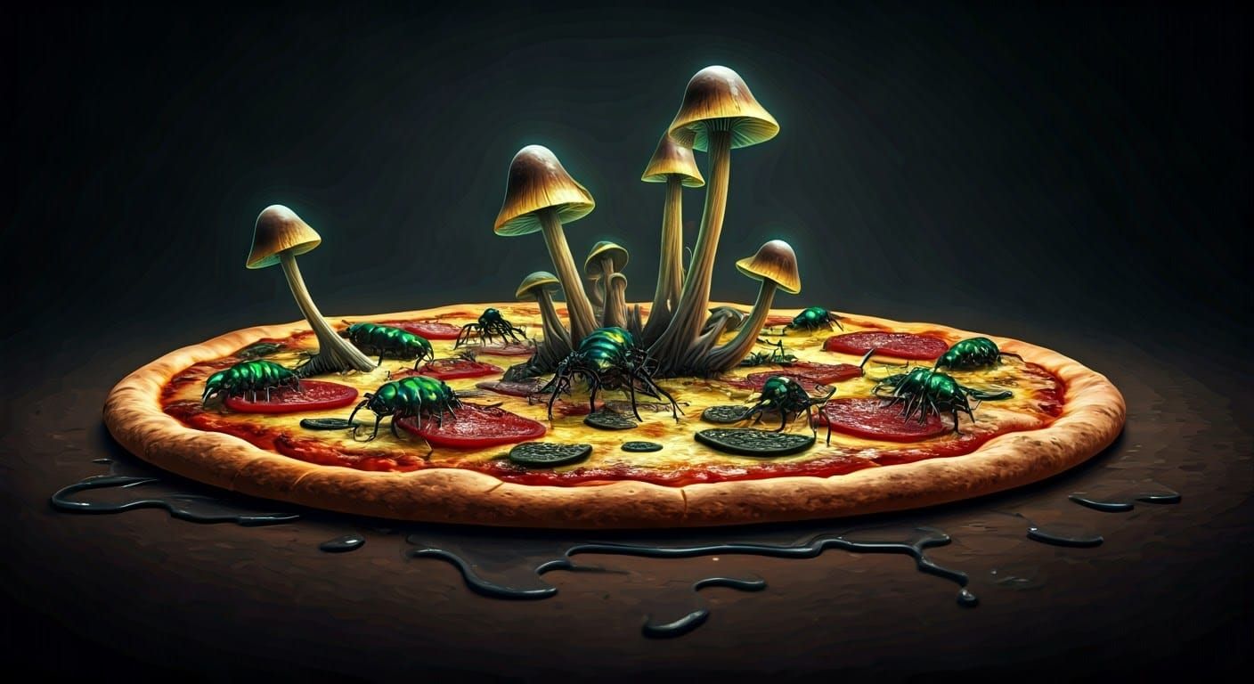 Eerie, Glowing Mushrooms Overwhelm Poisonous Pizza