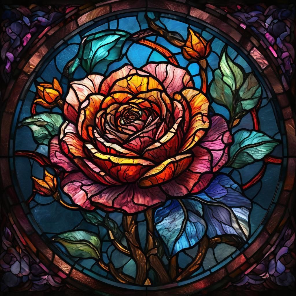 Stained Glass Rose
