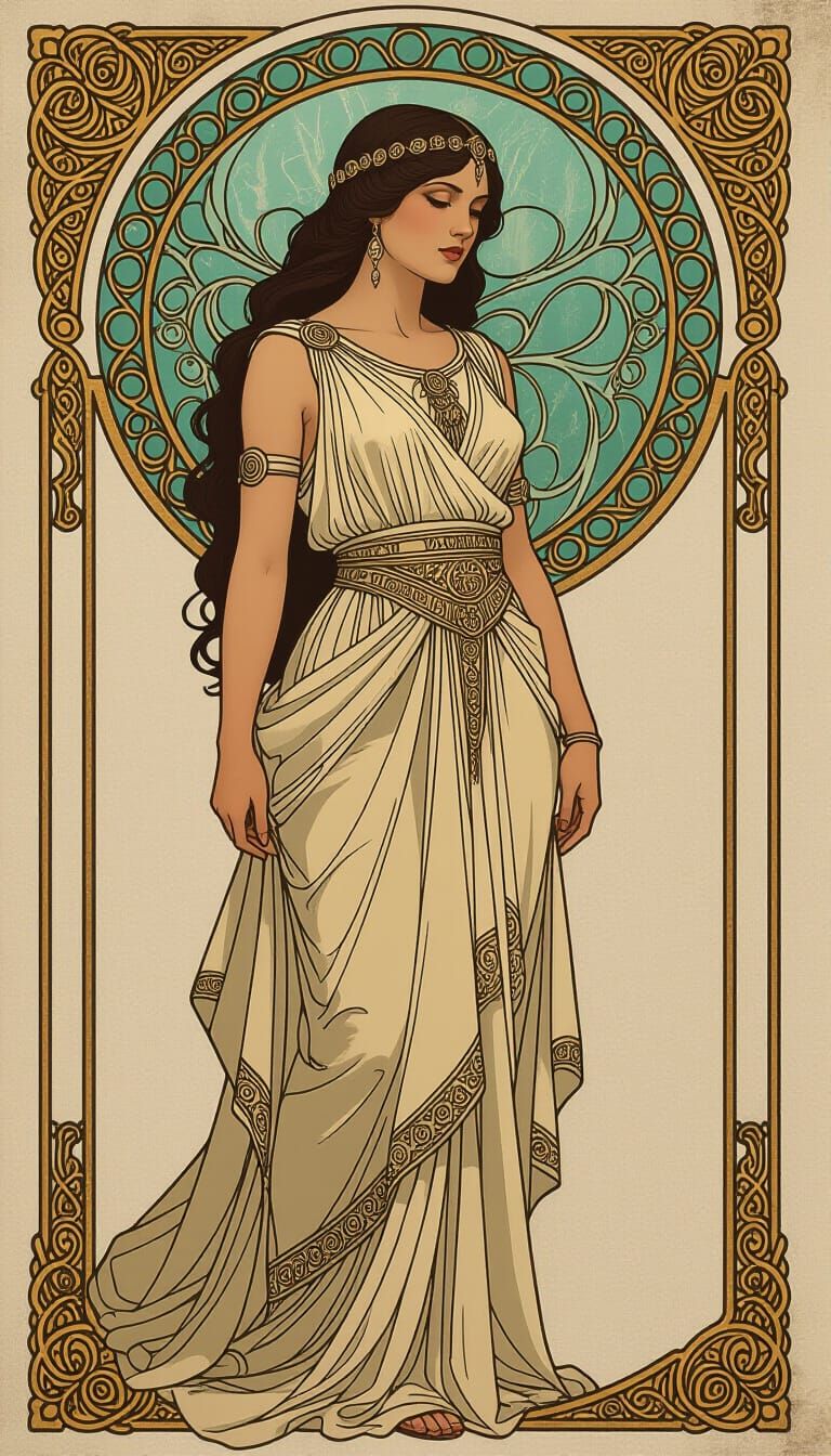 Medea in Style of Alphonse Mucha and Beksiński