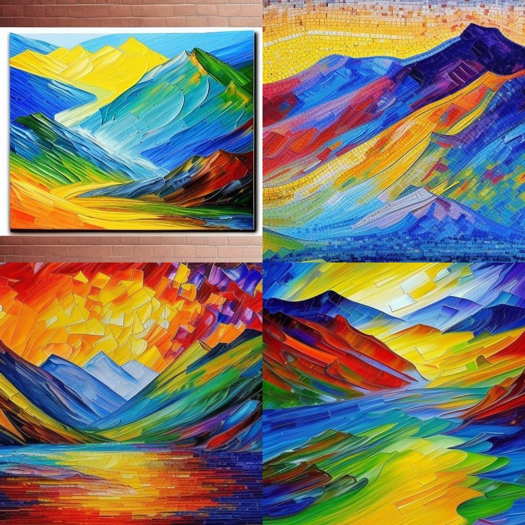 Mosaic prismatic mountains