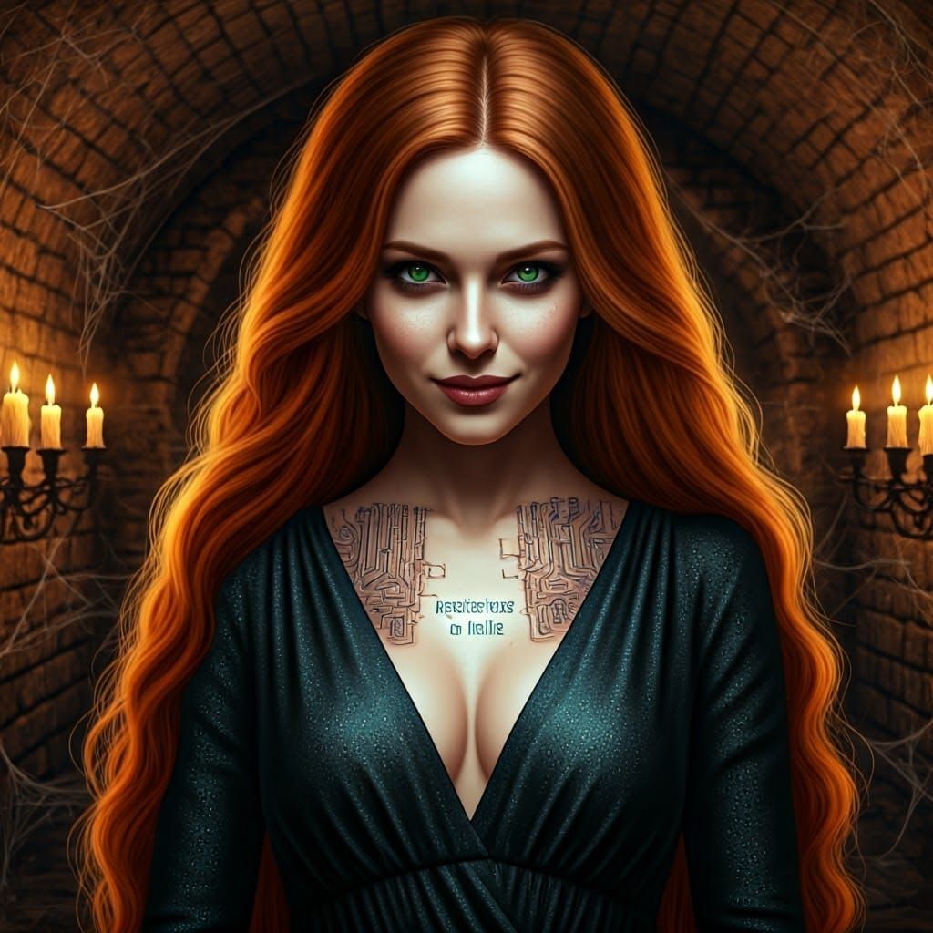 Cyberpunk Woman with Circuit Board Tattoo