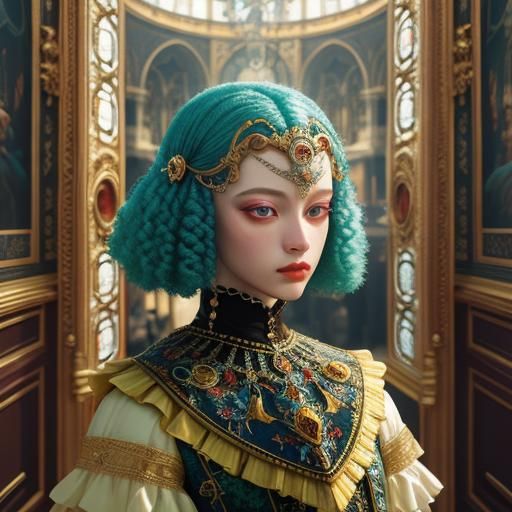 Surreal Renaissance Scene in 3D