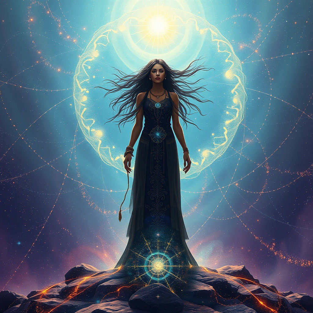 Shaman in Iridescent Void: a Cosmic Illustration