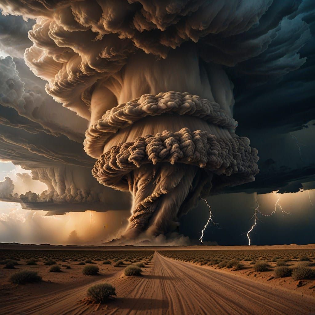 Dazzling Sahara Desert Tornado in Cinematic Grandeur