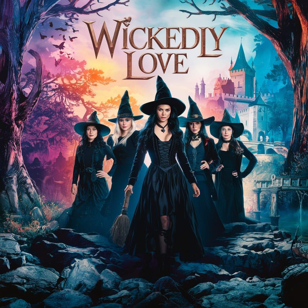 Wicked Witches Movie Poster in Fantasy Style