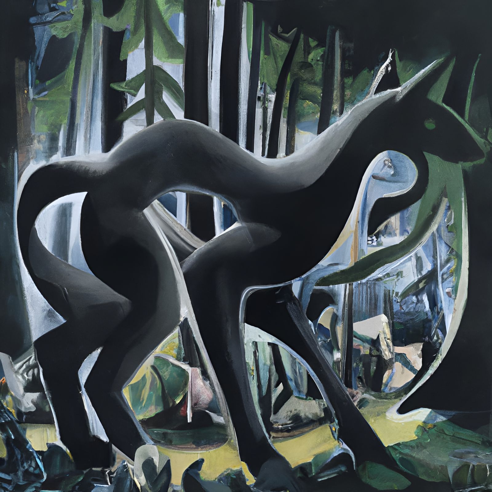 Polymorphic Beast-Man Metamorphosis in Cubist Style