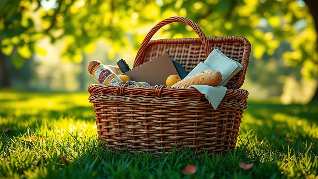 Vibrant Picnic Scene in Photorealistic Style
