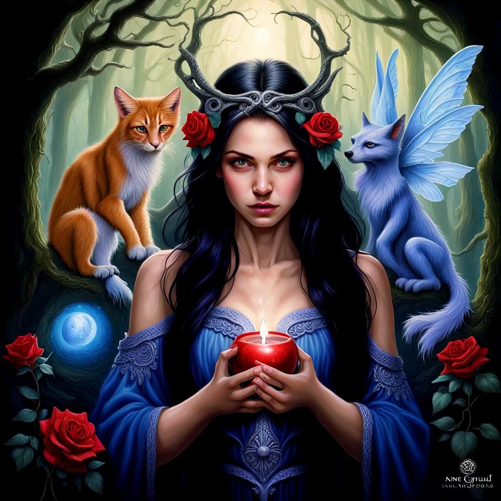 Enchanted Fantasy Dreamscape in Anne Stokes Style