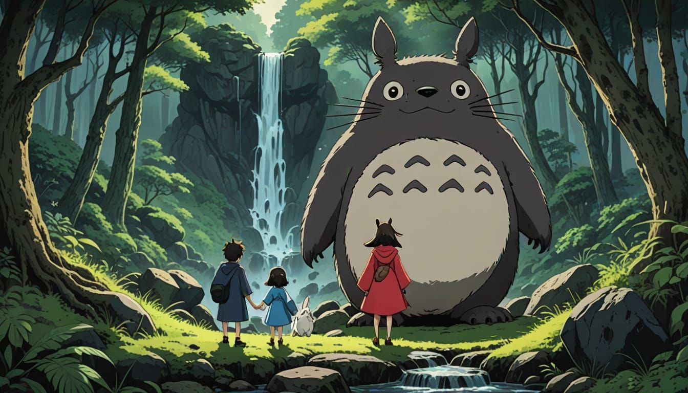 Totoro Meets Mononoke in Whimsical Gothic Forest