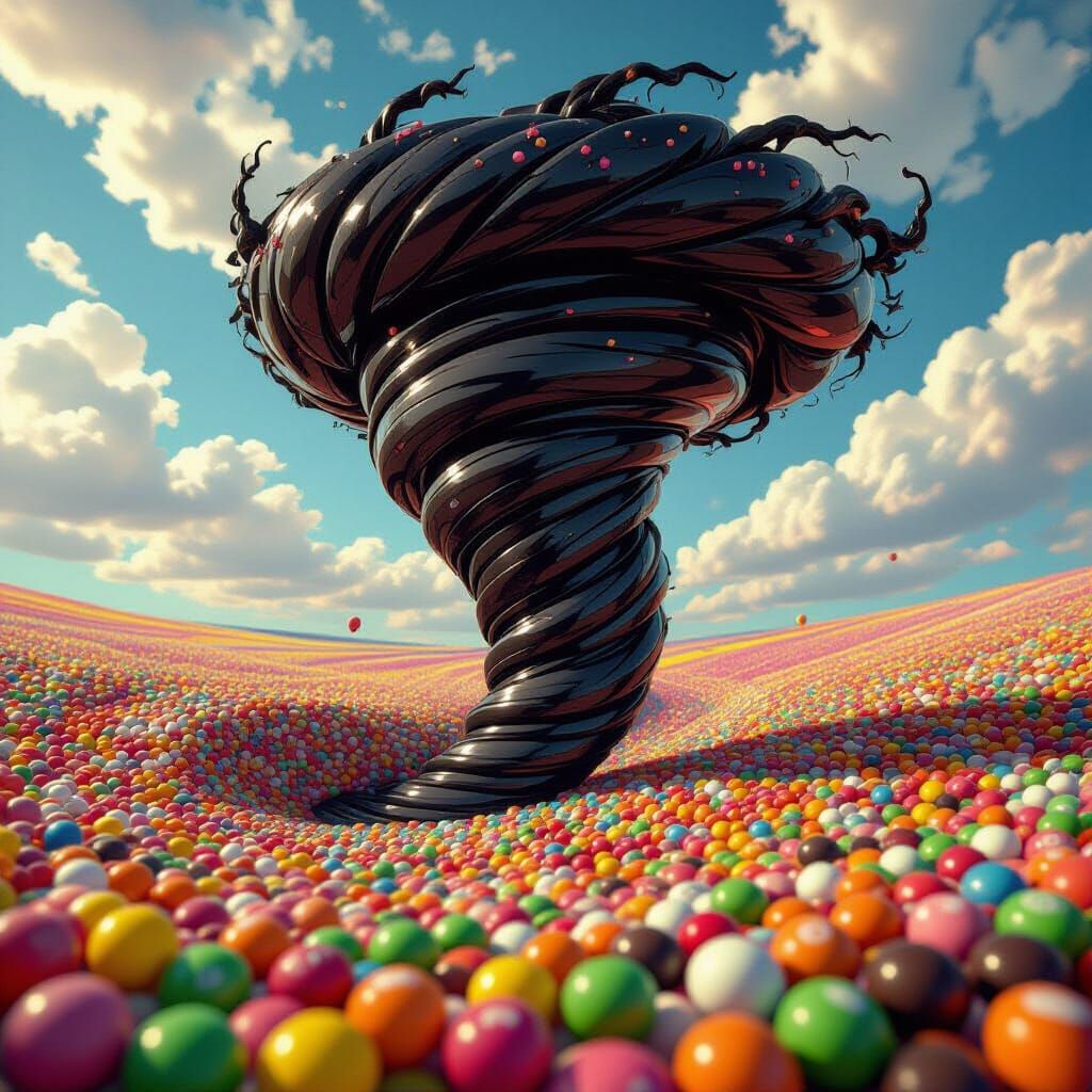 Liquorice Tornado Sweeping Candy Landscape