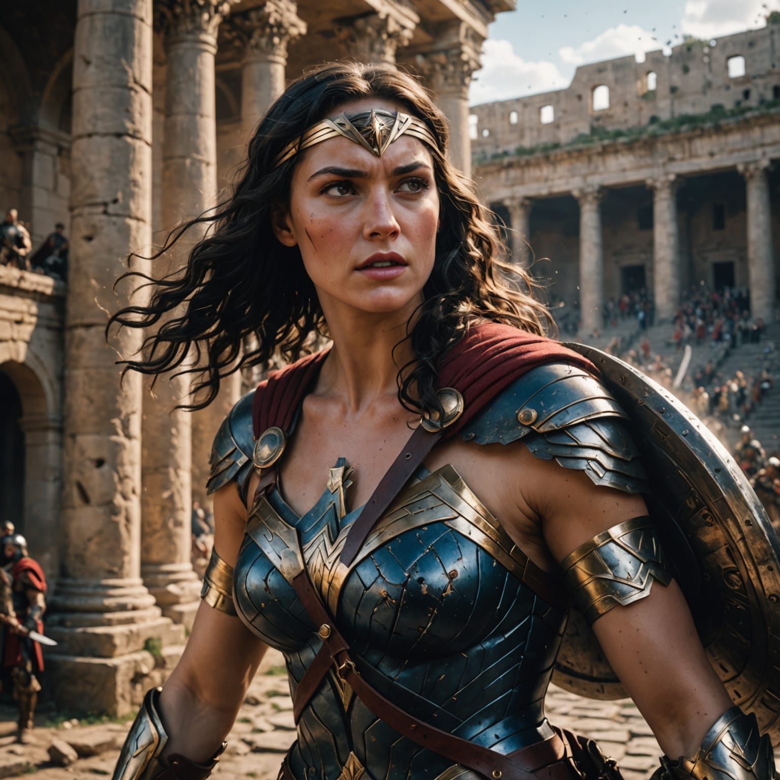 Wonderwoman in Epic Roman Gladiator Portrait