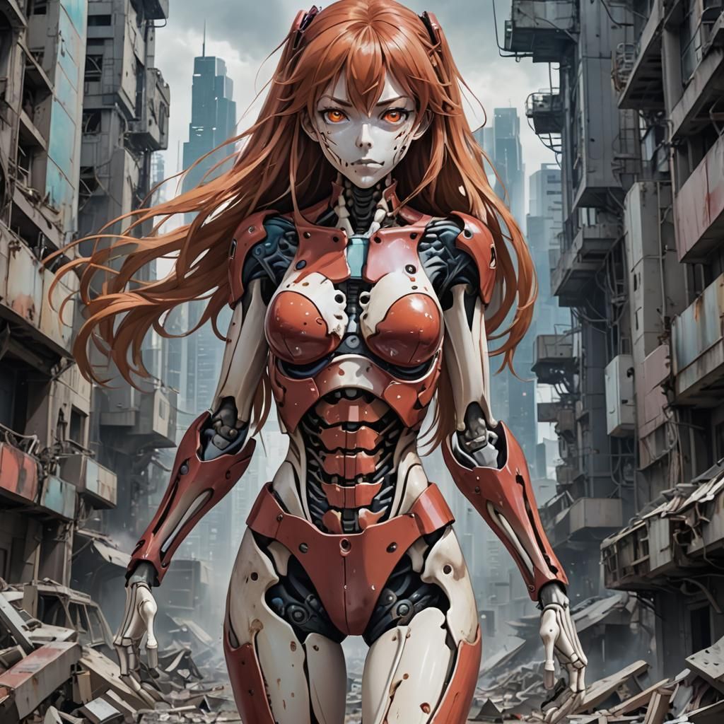 Asuka Langley Soryu in Space, HR Giger Style