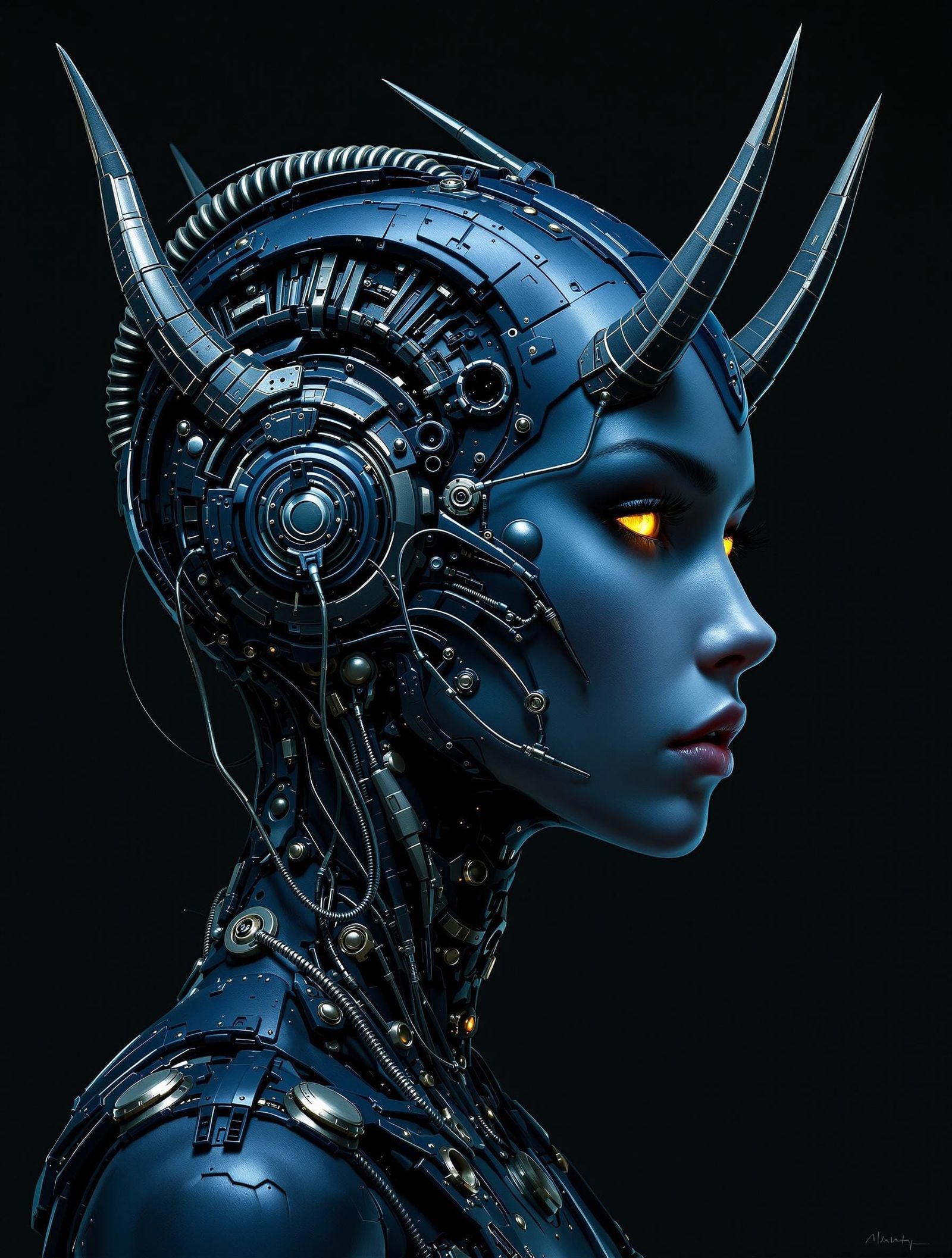 Metallic-Blue Female Cyberdemon