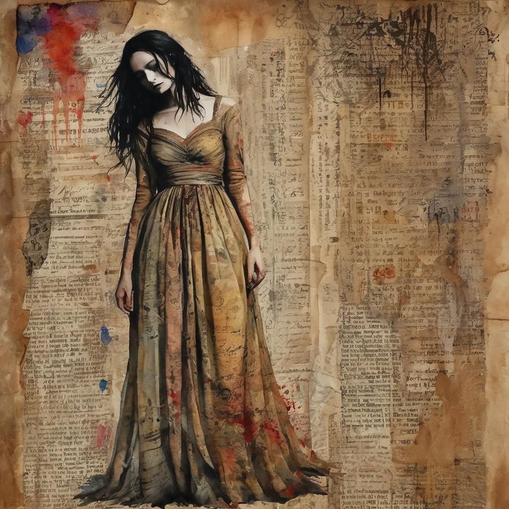 Sinister Faceless Figure in Watercolor Style