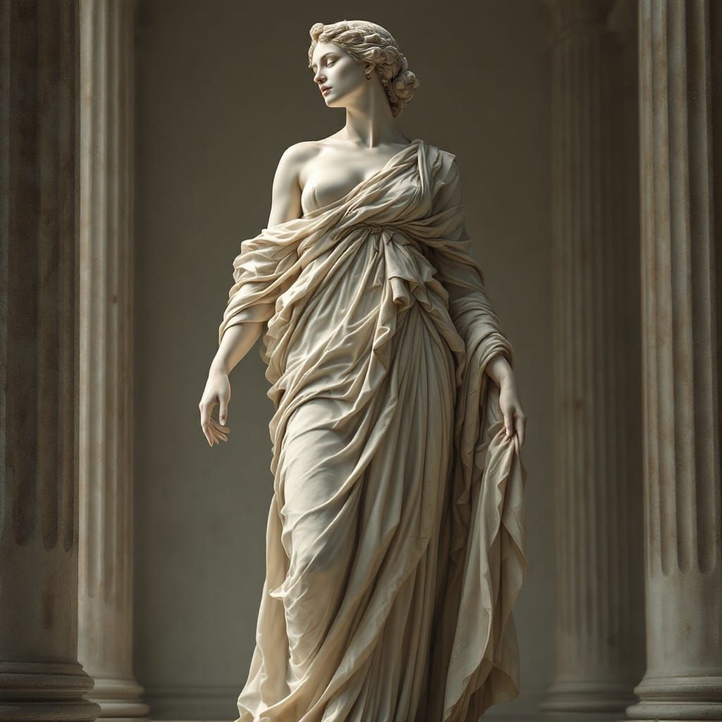 Greek Goddess Statue in Marble