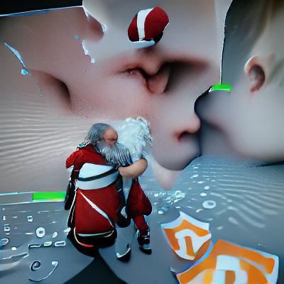 Daddy Kissing Santa Claus Rendered in Unreal Engine