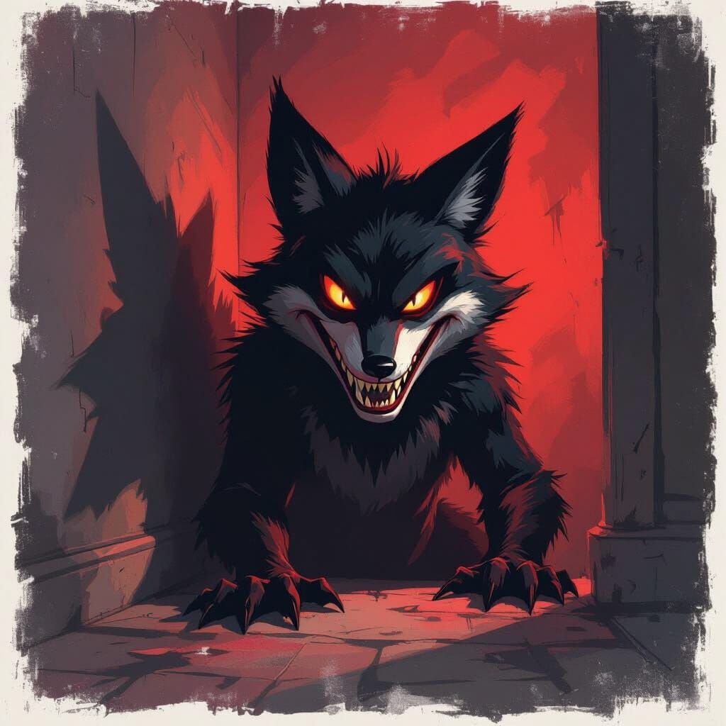 Nightmare Foxy Lurking in Shadowy Corner