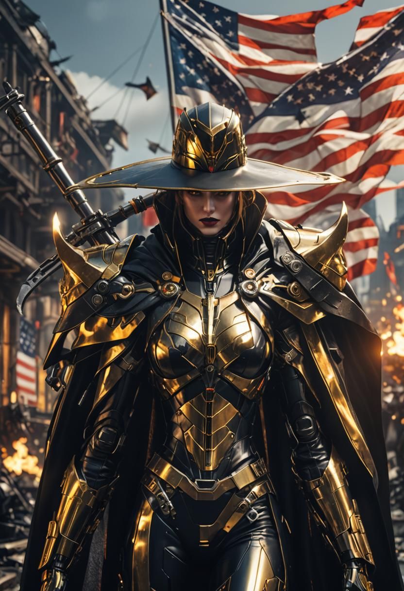 Futuristic Female Vampire Hunter D in Mech Style