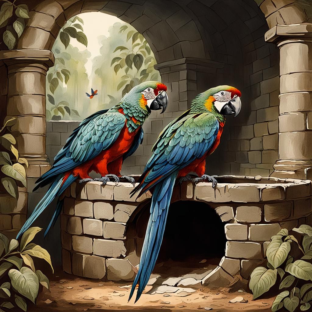 Love Henry: Girl Silences Parrot Illustration