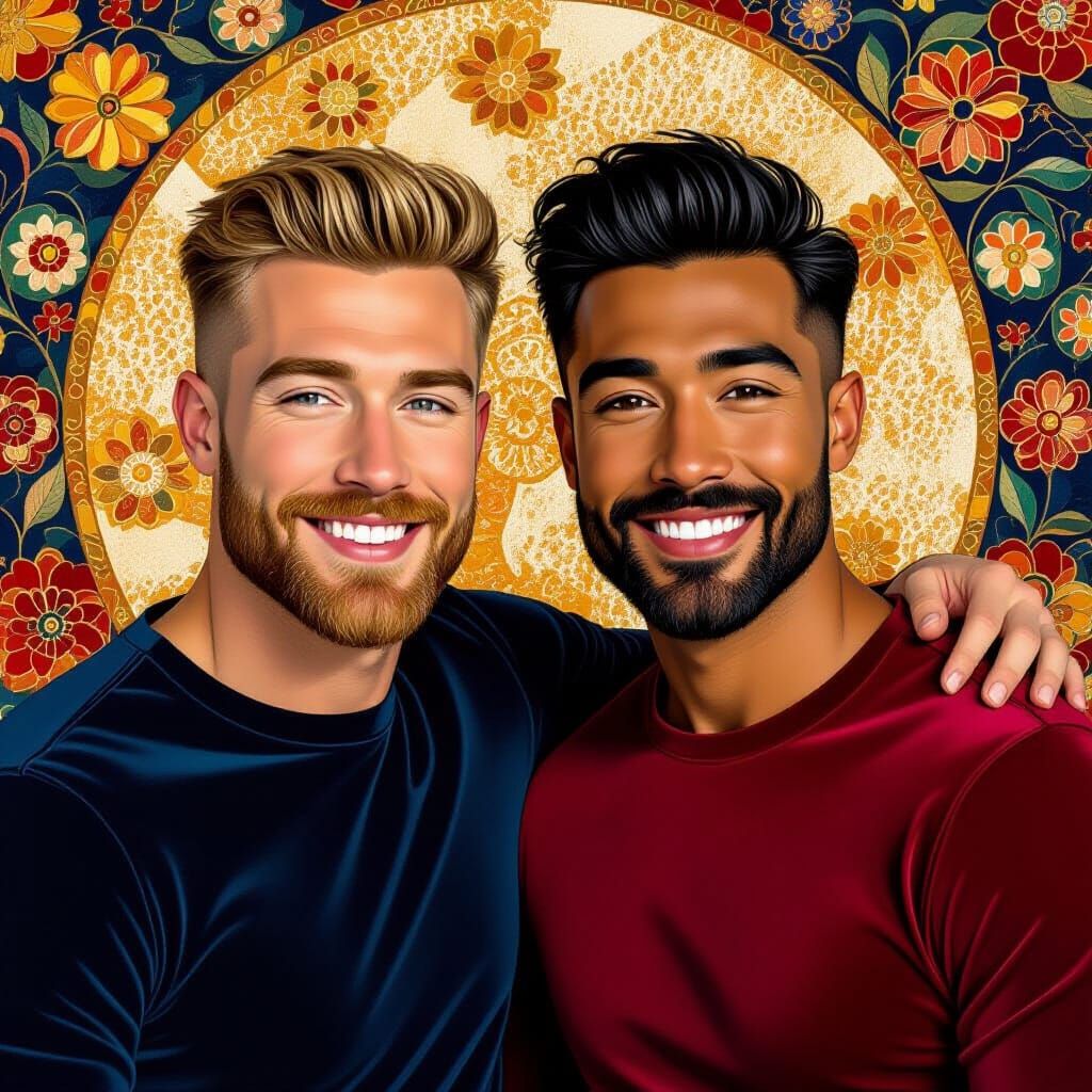 Portrait of Two Men in Impressionist Style