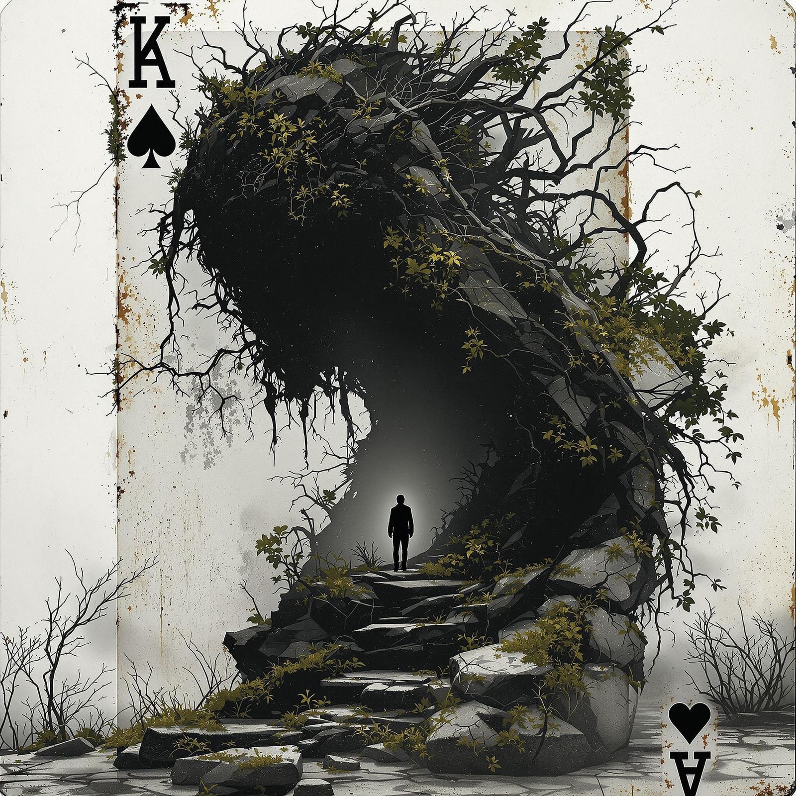 Anime Monster Ace of Spades in Double Exposure