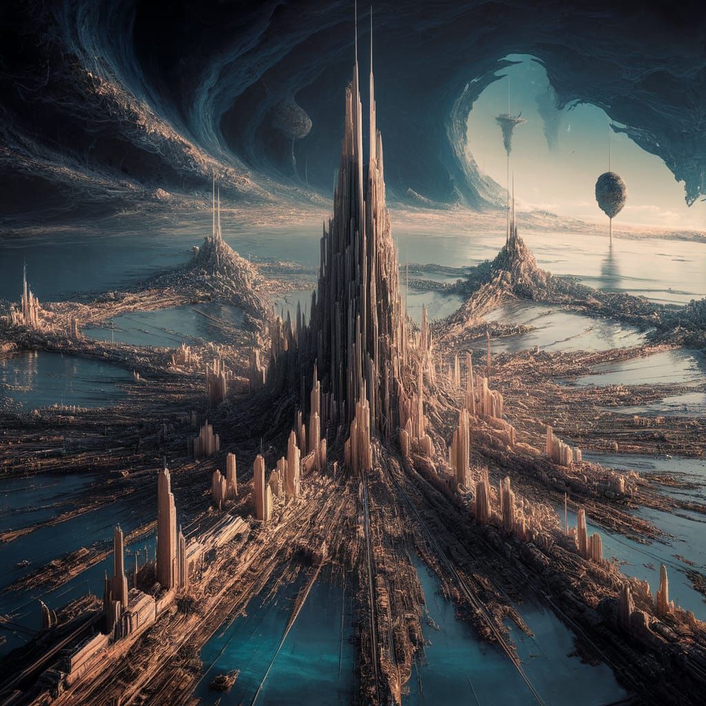 Futuristic Cityscape Matte Painting in Unreal Engine 5